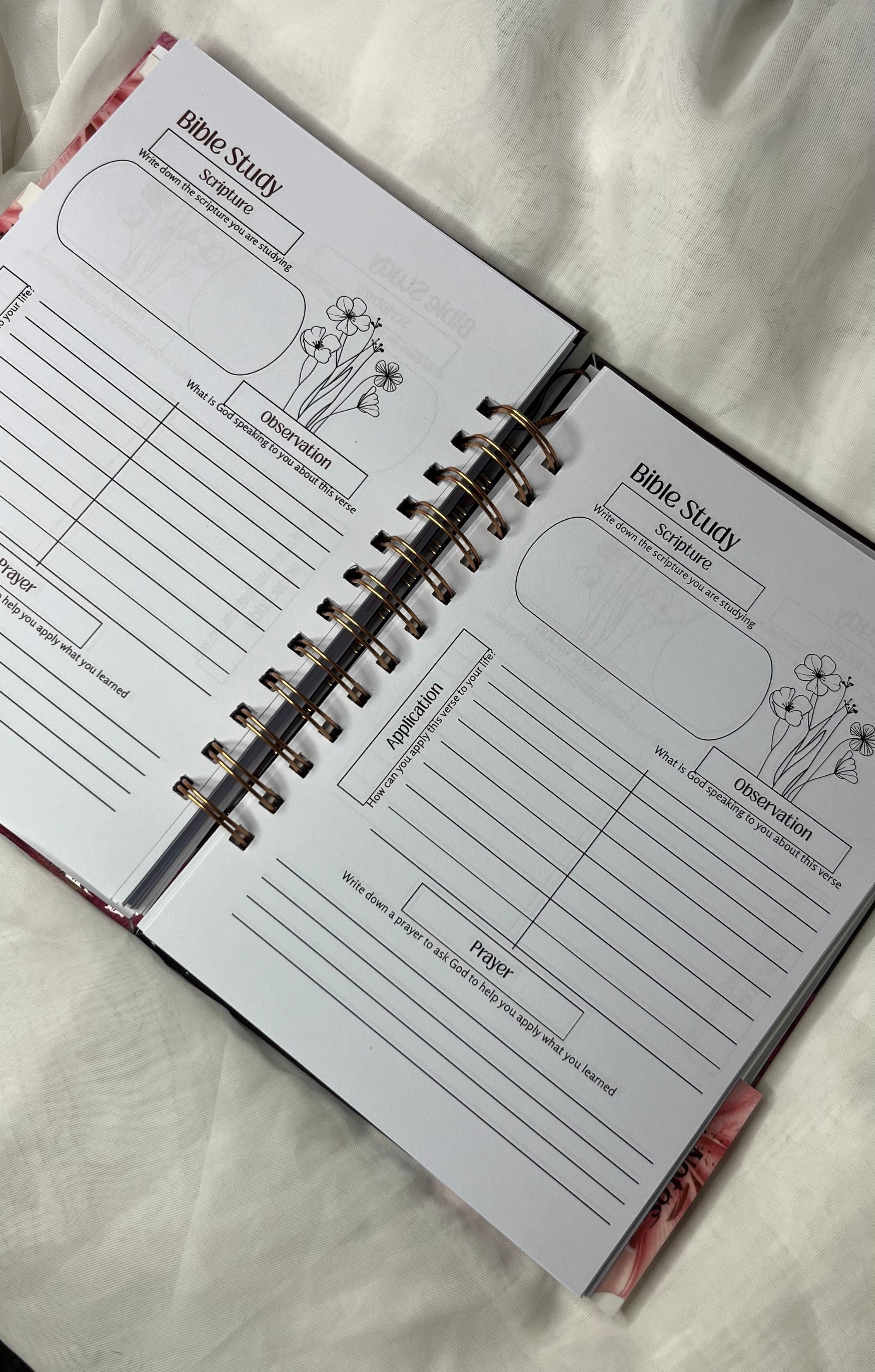 Pink Floral Bible Study Journal