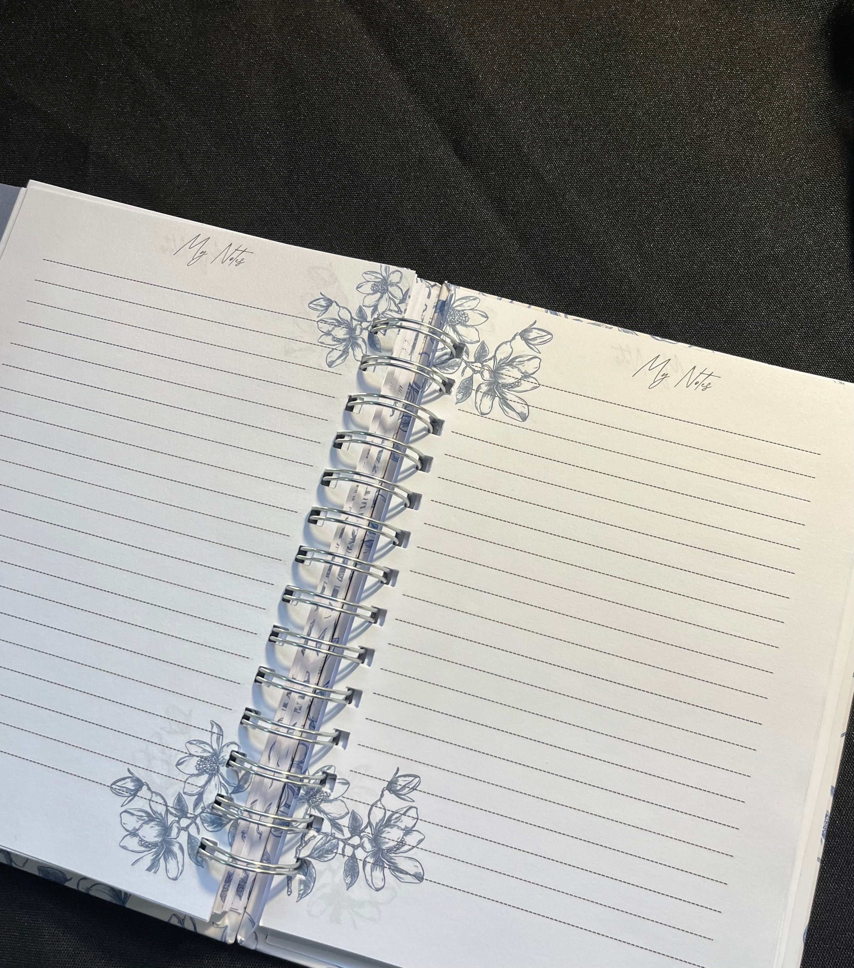 Blue flower Bible Study Journal