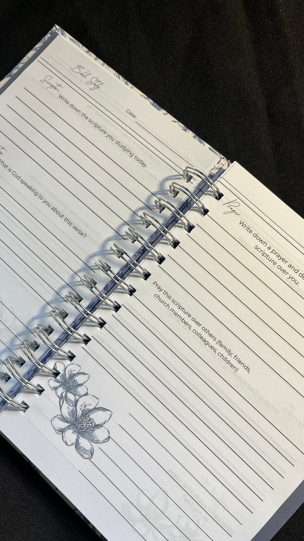 Blue flower Bible Study Journal