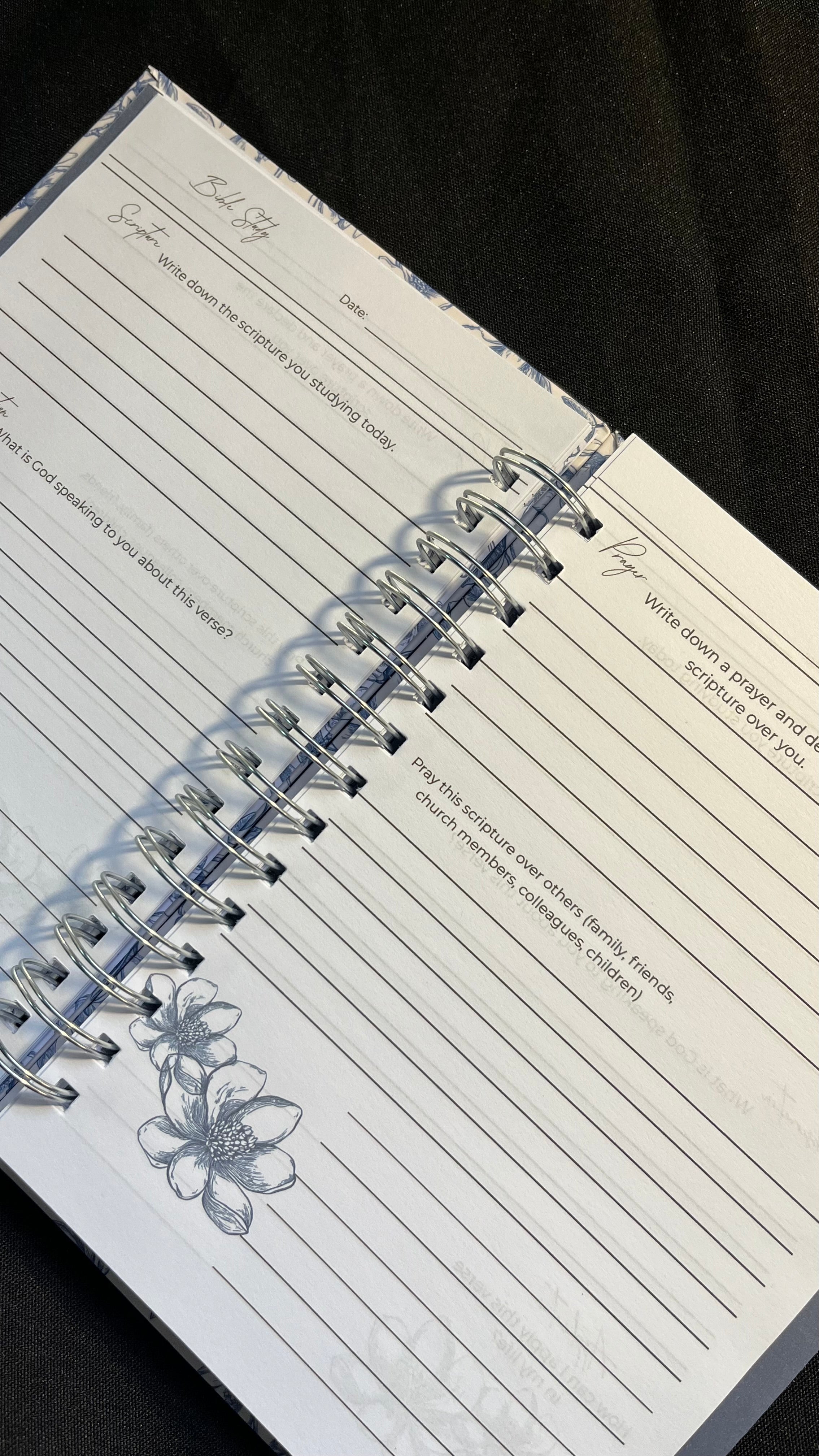 Blue flower Bible Study Journal