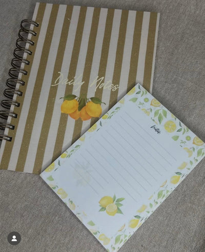A5 Lemon Stripe Notebook + Notepad