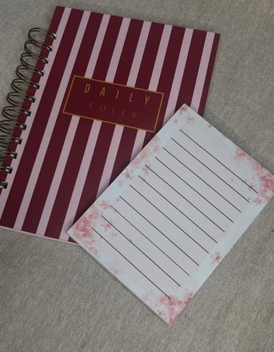 A5 Cherry Blossom Lined Notebook + Notepad