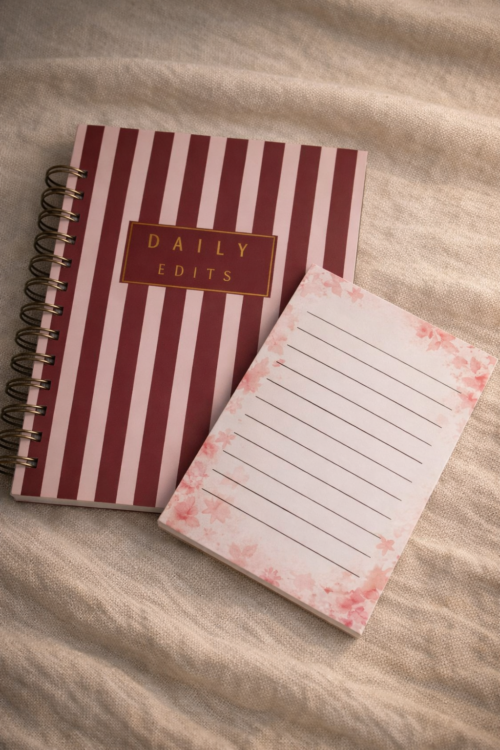 A5 Cherry Blossom Lined Notebook + Notepad
