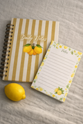 A5 Lemon Stripe Notebook + Notepad