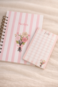 A5 Peach Stripe Notebook + Notepad