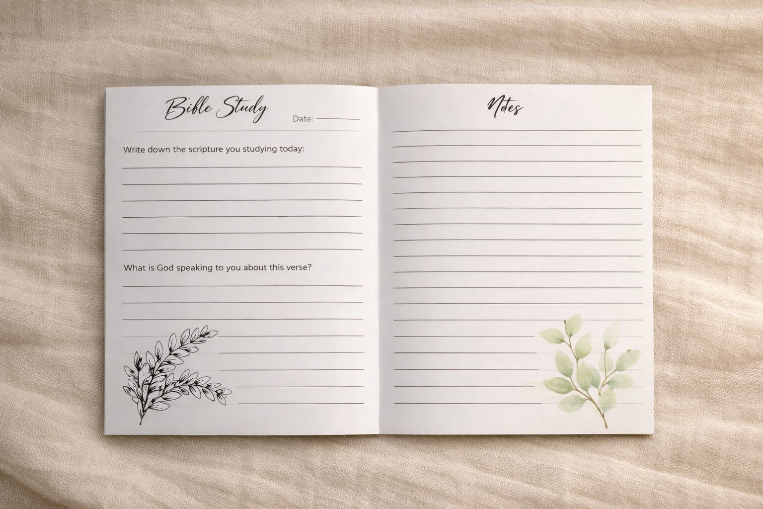 Floral Bible Study Journal
